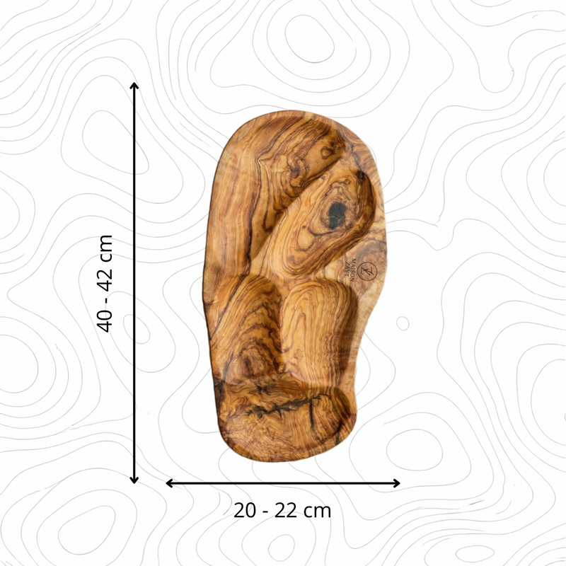 Plateau Organique pour Apéritifs - Bois d'Olivier Naturel