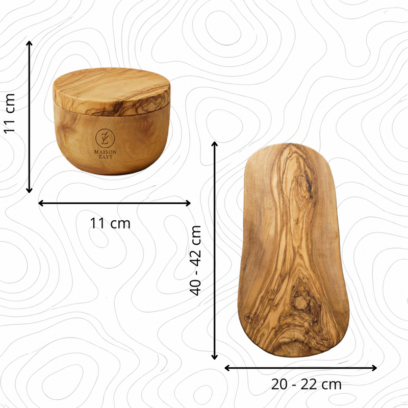 🫒 Bundle Service & Épices en Bois d’Olivier – Maison Zayt