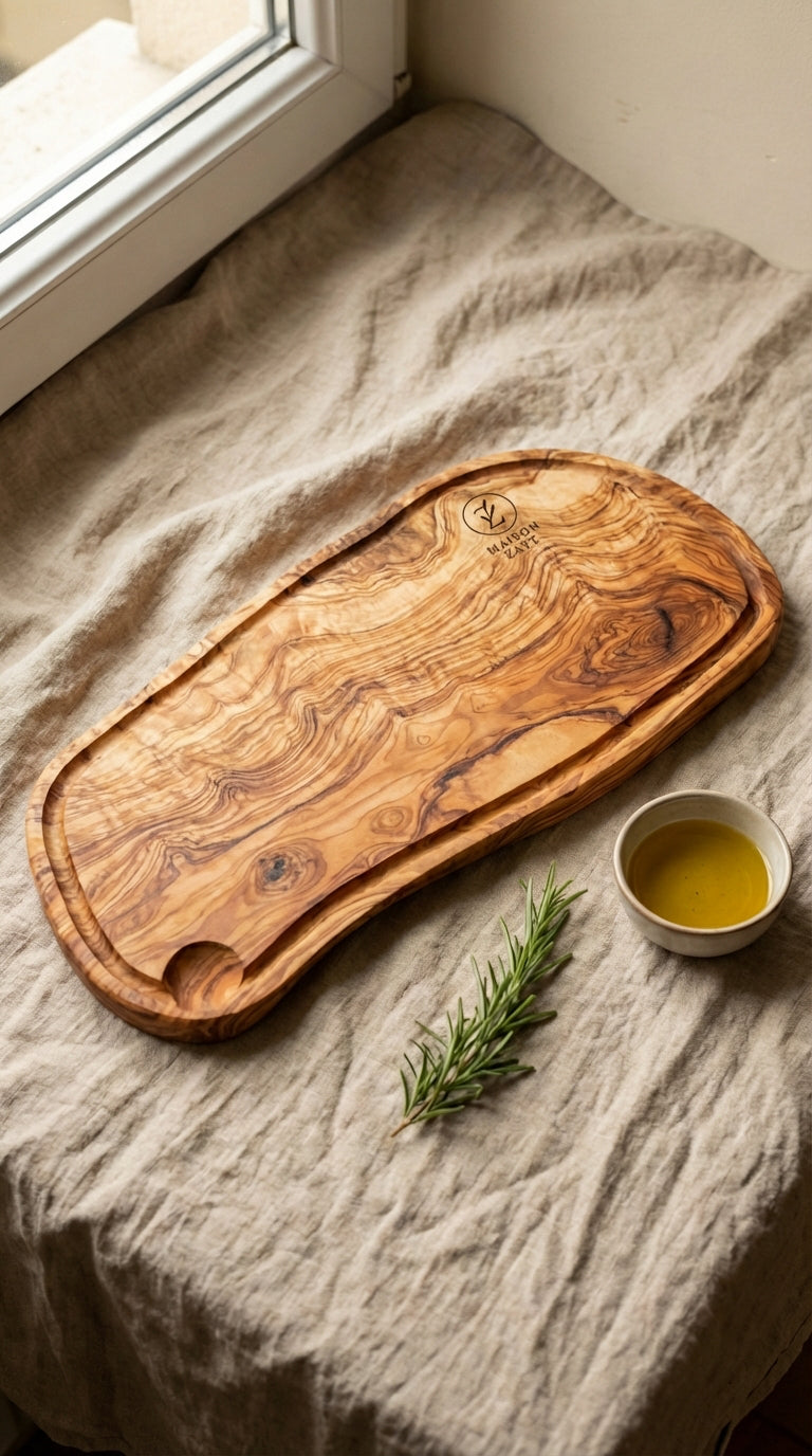 Planche Rustique Rainurée - Bois d'Olivier Naturel