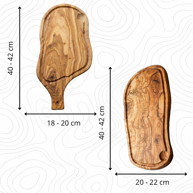 🫒 Bundle Planches d’Apéritif & de Service en Bois d’Olivier – Maison Zayt