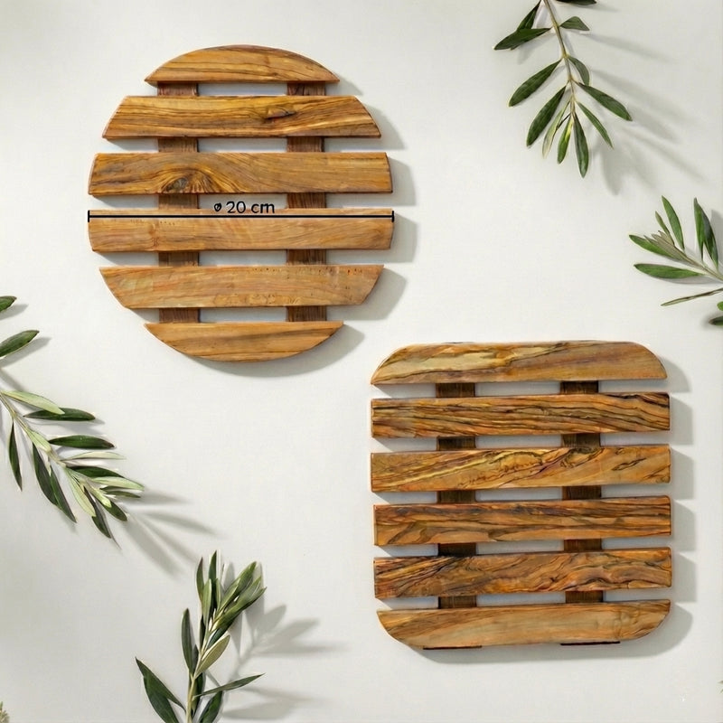 Dessous de Plat "Lattes" - Design Ajouré en Bois d'Olivier