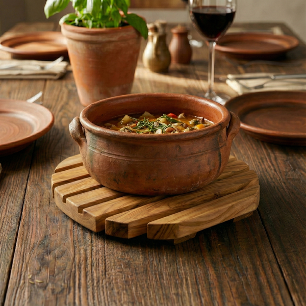 Dessous de Plat "Lattes" - Design Ajouré en Bois d'Olivier