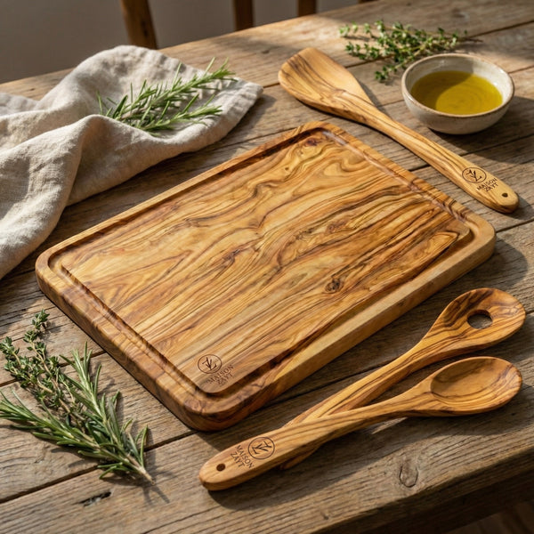 🫒 Bundle Cuisine Essentiel en Bois d’Olivier – Maison Zayt