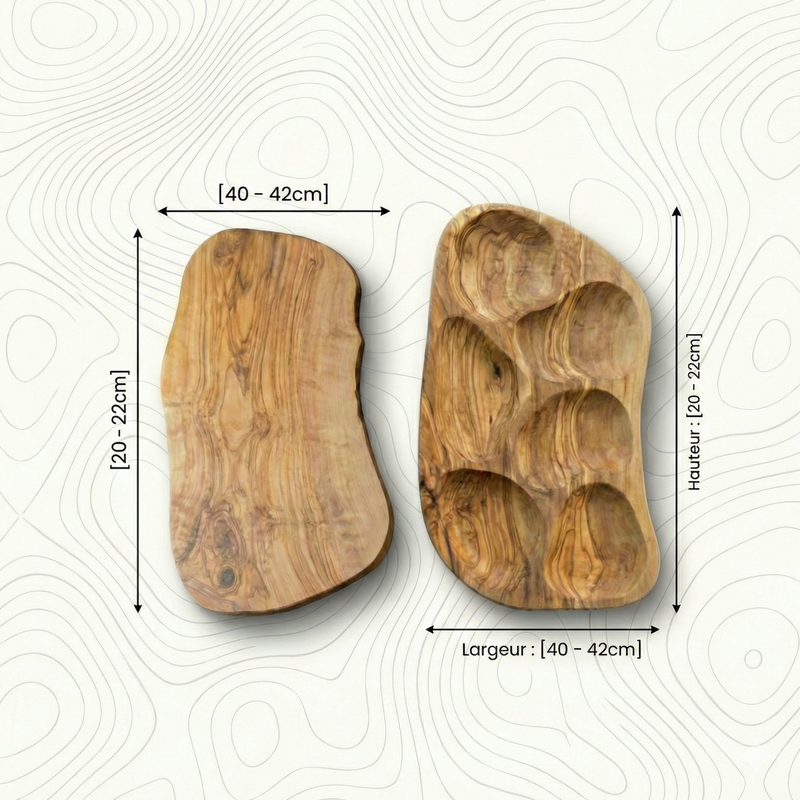 🫒 Bundle Apéritif & Service en Bois d’Olivier – Maison Zayt