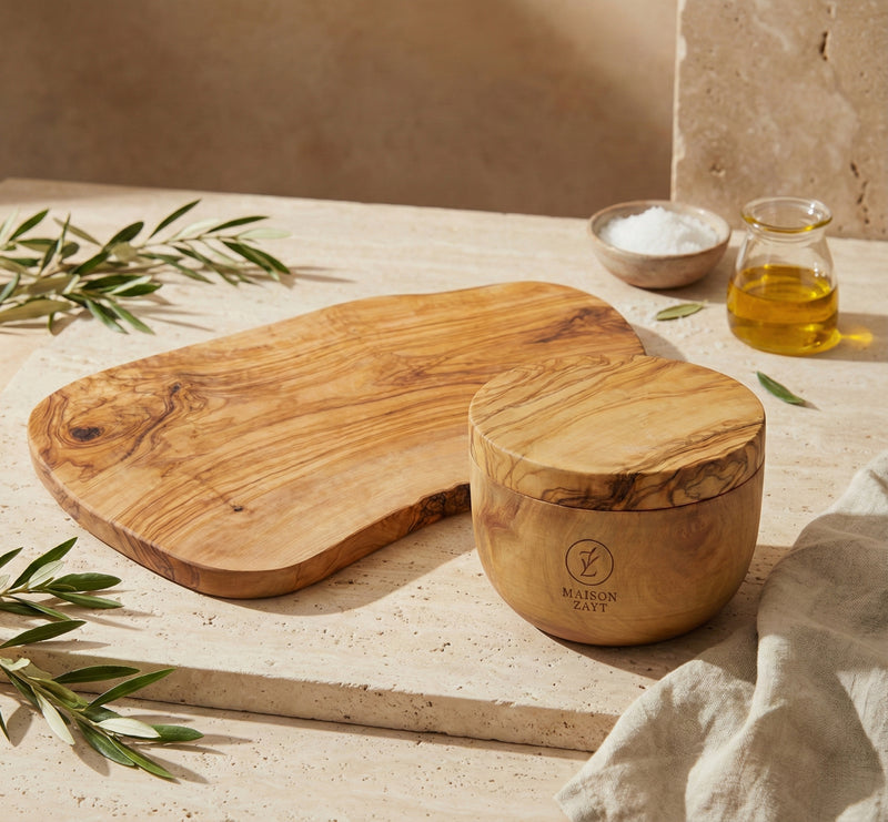 🫒 Bundle Service & Épices en Bois d’Olivier – Maison Zayt