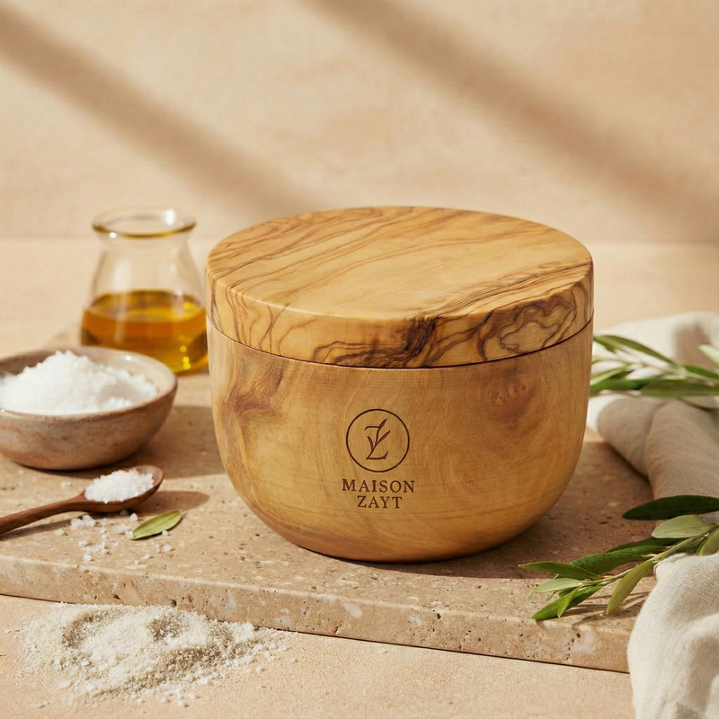 Pot à Épices Magnétique Pivotant - Bois d'Olivier