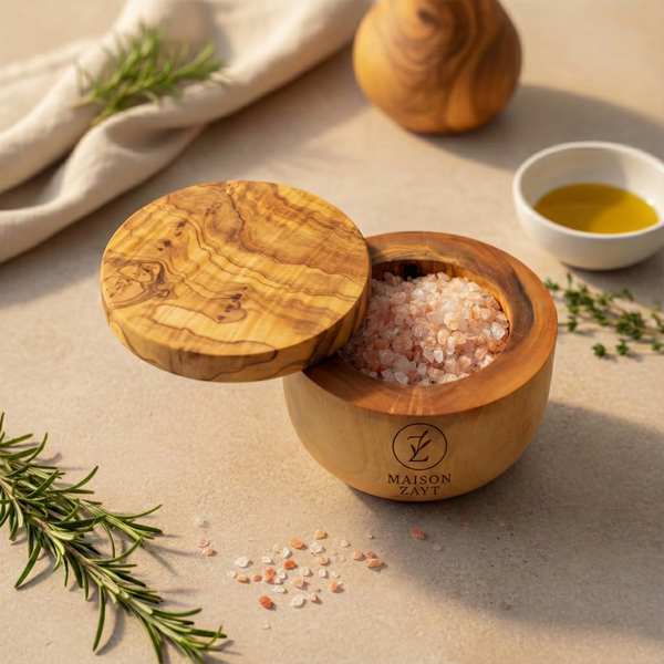 Pot à Épices Magnétique Pivotant - Bois d'Olivier