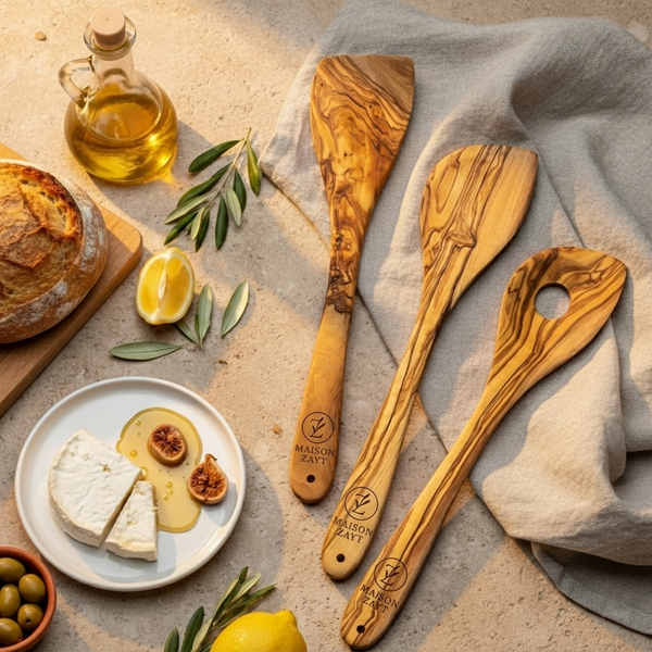🫒 Bundle Cuisine Essentiel en Bois d’Olivier – Maison Zayt