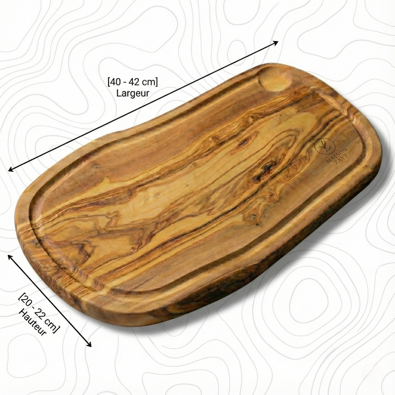 Planche Rustique Rainurée - Bois d'Olivier Naturel