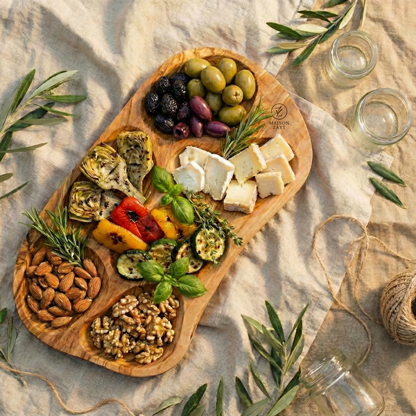 🫒 Bundle Apéritif & Service en Bois d’Olivier – Maison Zayt